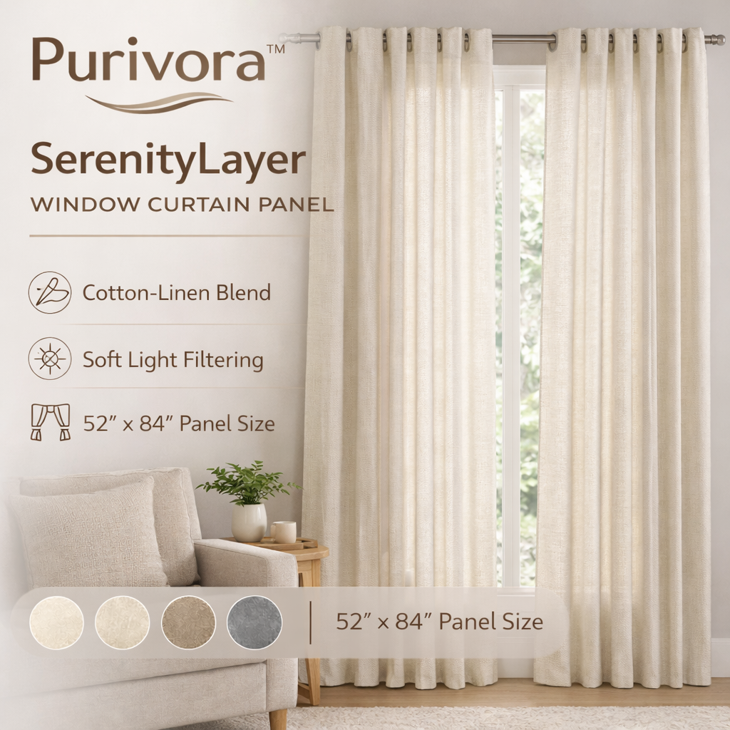 SerenityLayer Window Curtain Panel