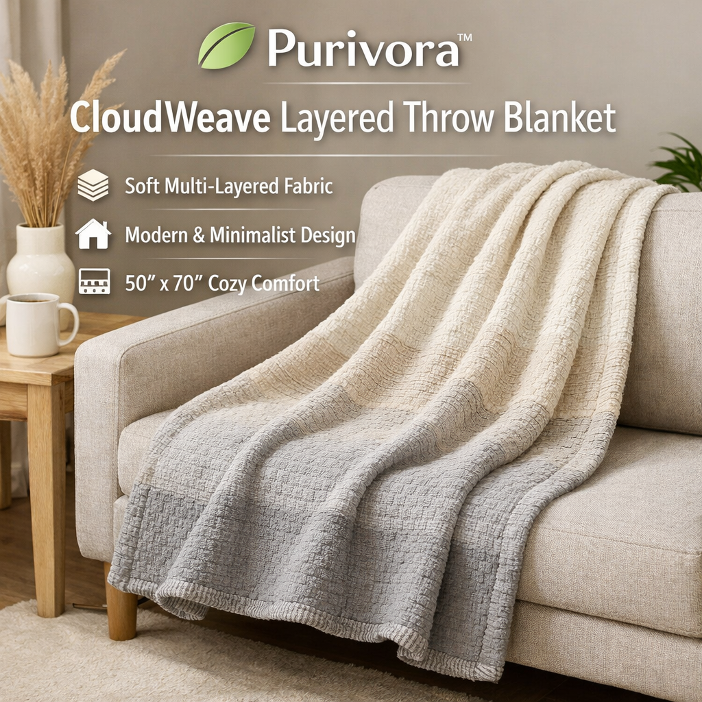 Purivora™ CloudWeave Layered Throw Blanket