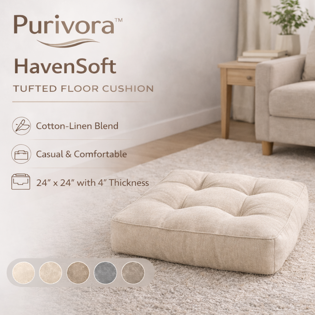 Purivora™ HavenSoft Tufted Floor Cushion