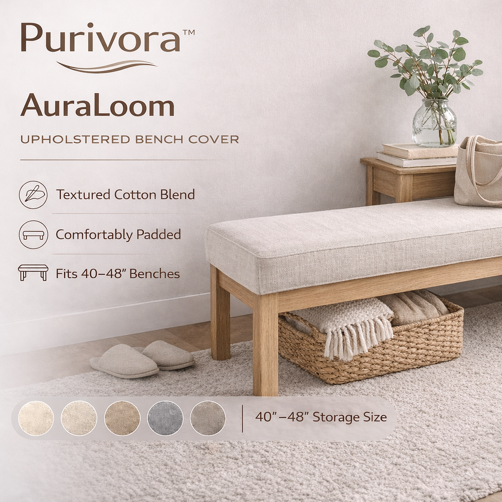 Purivora™ AuraLoom Upholstered Bench Cover